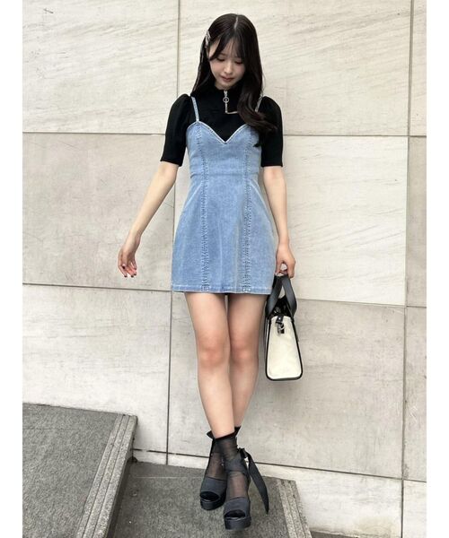 ニット セーター カットアウトフロントZIPリブTOP レディース EATME ニット セーター カットアウトフロントZIPリブTOP