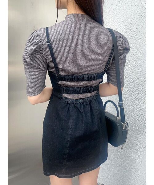 ニット セーター カットアウトフロントZIPリブTOP レディース EATME ニット セーター カットアウトフロントZIPリブTOP