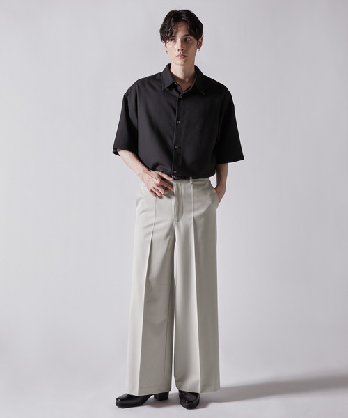 【CLEL】バックブラッシュドTR フレアスラックス サイズSアッシュモカ完売品 CLEL（クレイル） スラックス 「CLEL」Back Brushed TR Flare Slacks