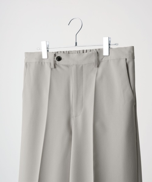 【CLEL】バックブラッシュドTR フレアスラックス サイズSアッシュモカ完売品 CLEL（クレイル） ワイドパンツ スラックス 「CLEL」Back Brushed TR