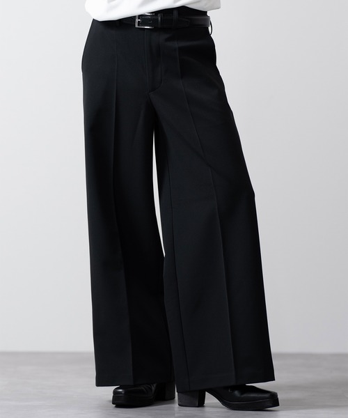 CLEL スラックス 「CLEL」Back Brushed TR Flare Slacks/バック 