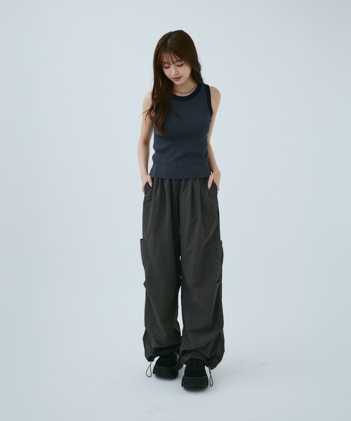 MIEL CRISHUNANT タンクトップ 配色リブニットタンクトップ