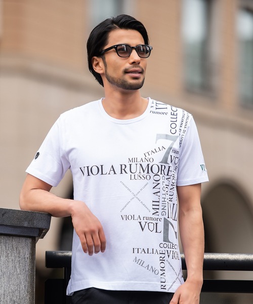 VIOLA tシャツ 「VIOLA rumore/ヴィオラ ルモーレ」ストレッチ天竺総柄