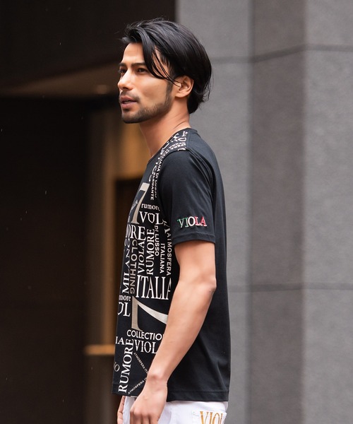 VIOLA tシャツ 「VIOLA rumore/ヴィオラ ルモーレ」ストレッチ天竺総柄