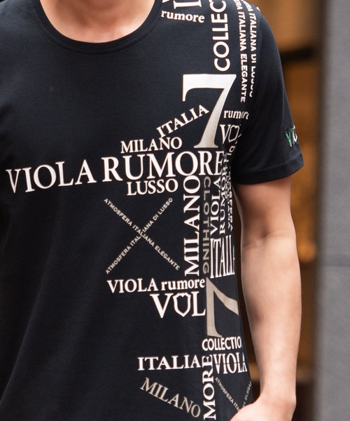 VIOLA tシャツ 「VIOLA rumore/ヴィオラ ルモーレ」ストレッチ天竺総柄