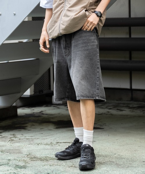 BoTT デニム バギーショーツ ハーフパンツ ダークグレー M WEGO（ウィゴー） ハーフパンツ ワイドパンツ ジーンズ WEGO/デニム