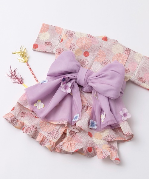 panpantutu 浴衣 フリル甚平セットアップ キッズ 子供 女の子
