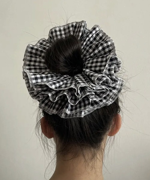 Port（ポート） シュシュ 「 」ボリューム ビッグ ギンガムチェック