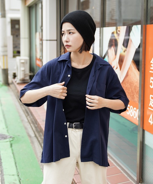WAIPER.inc シャツ コットンレーヨン オープンカラーシャツ