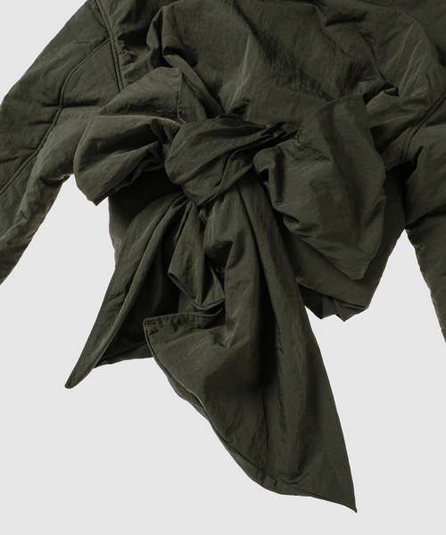 ジャケット・アウター SHORT BOMBER JACKET WITH DRAPED BACK BOW コート アウター SHORT BOMBER JACKET WITH DRAPED BACK BOW