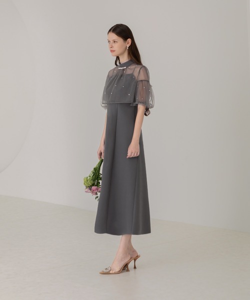 Leja（レジャ） ドレス 「LEJA」パールチュールパフスリーブボレロフレ