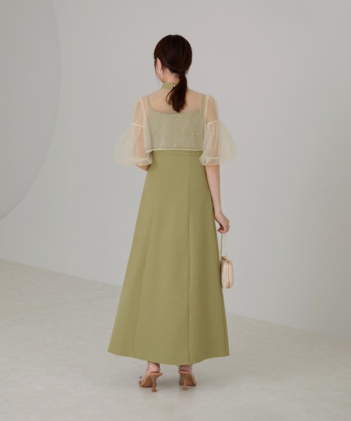Leja（レジャ） ドレス 「LEJA」パールチュールパフスリーブボレロフレ