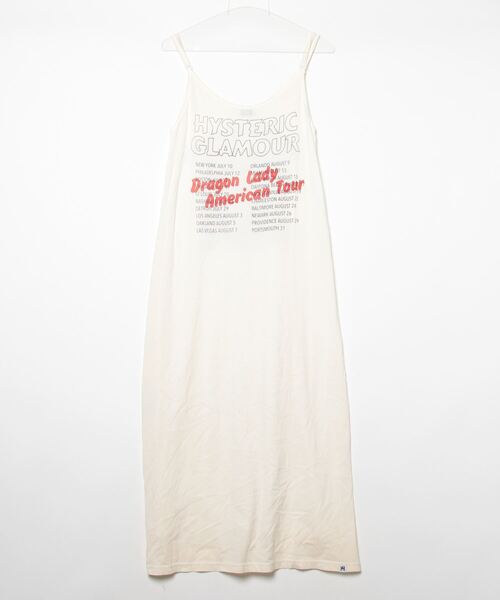 HYSTERIC GLAMOURキャミソールロングワンピース ホワイト FREE HYSTERIC GLAMOUR」 キャミソールワンピース FREE ホワイト レディース