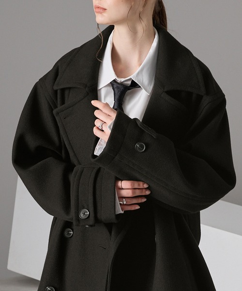 Supreme ブラック ピーコート M MONO-MART（モノマート） ピーコート M ブラック メンズ : ZOZOTOWN