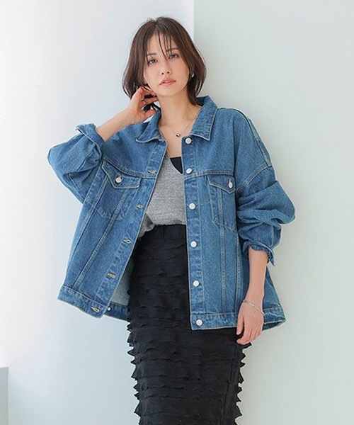 コート アウター ビックシルエットデニムジャケット レディース