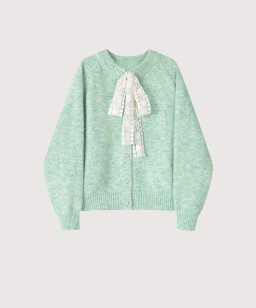 カーディガン フロントリボンハートボタンカーディガン Front Ribbon Heart Button Cardigan レディース