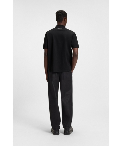 ★Hugo Boss★ストライプ コットン ピケ ポロ シャツ BOSS - スリムフィット ポロシャツ コットン ストライプカラー