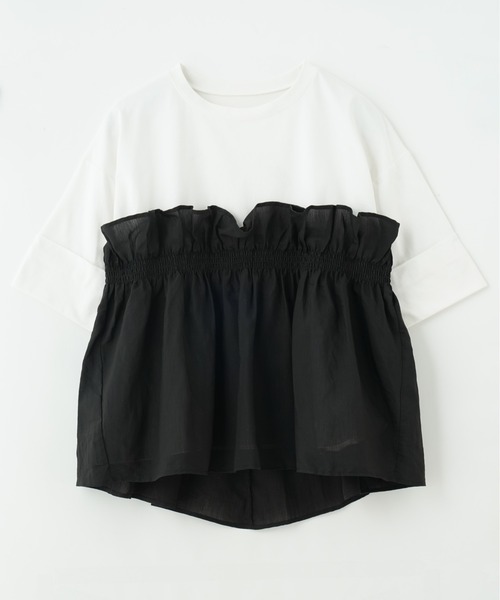 ROSE BUD ストライプシャツドッキングTシャツ ROSE BUD tシャツ ドッキングTシャツ レディース : ZOZOTOWN