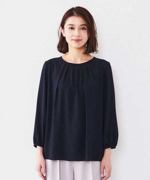 UNTITLED ブラウス シャツ 「通勤」ジョーゼット タックブラウス