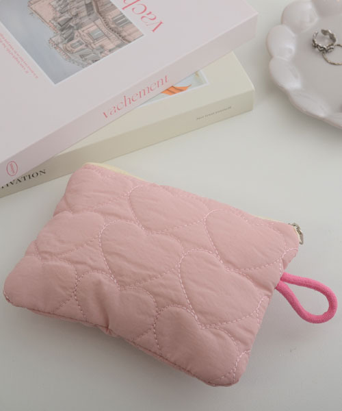 TONE SELECT GOODS ポーチ 「float」ハート デザイン エンボス マルチ