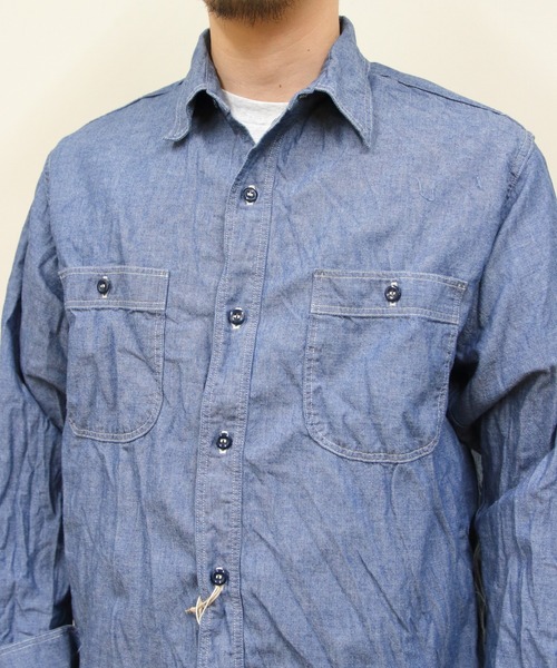 orSlow　オアスロウ　スリムフィットワークシャツ　シャンブレー　2 orSlow オアスロウ 01-8070-84 Slim Fit Work Shirt Chambray