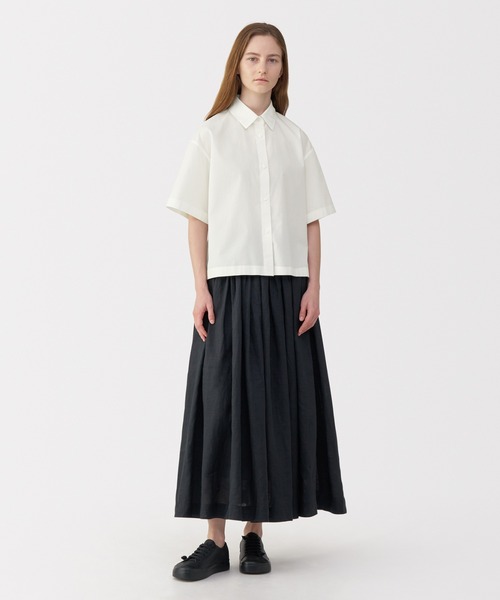 MUJI Labo ブラウス シャツ 半袖 「MUJI Labo」婦人 ポプリン半袖