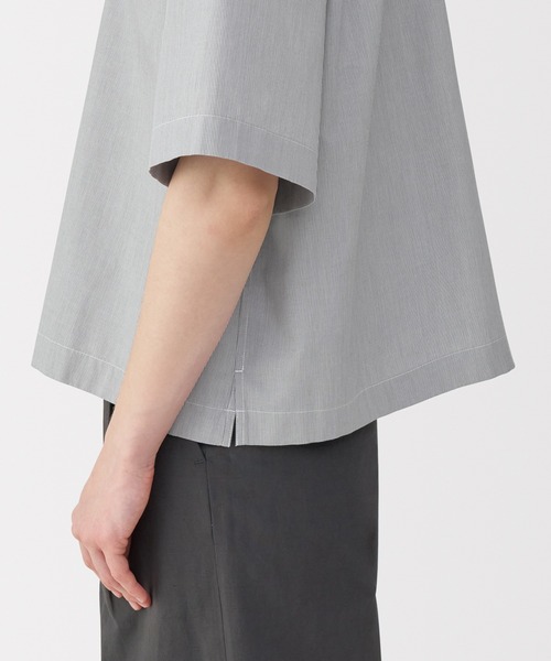 MUJI Labo ブラウス シャツ 半袖 「MUJI Labo」婦人 ポプリン半袖