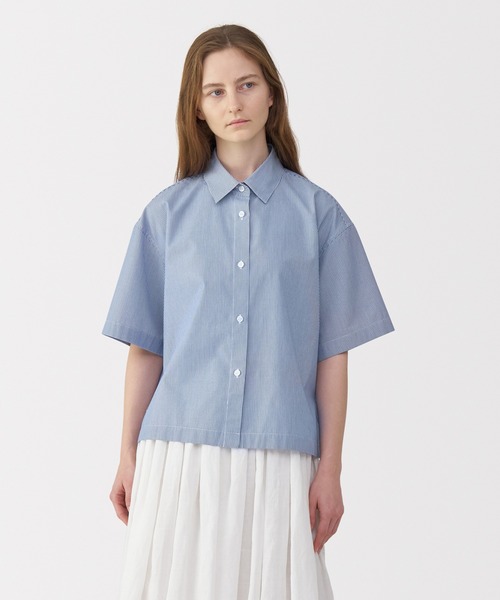 MUJI Labo ブラウス シャツ 「MUJI Labo」婦人 ポプリン半袖シャツ