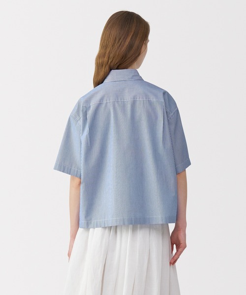 MUJI Labo ブラウス シャツ 半袖 「MUJI Labo」婦人 ポプリン半袖