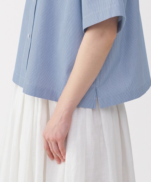 MUJI Labo ブラウス シャツ 半袖 「MUJI Labo」婦人 ポプリン半袖