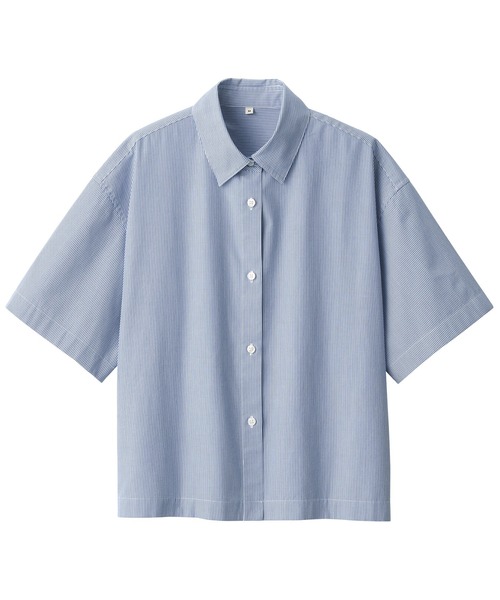 MUJI Labo ブラウス シャツ 半袖 「MUJI Labo」婦人 ポプリン半袖