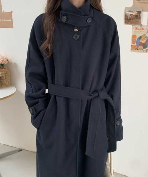 ECLIN（エクラン） チェスターコート M ネイビー レディース