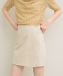 スカート リネンライクラップミニ スカートの詳細画像3