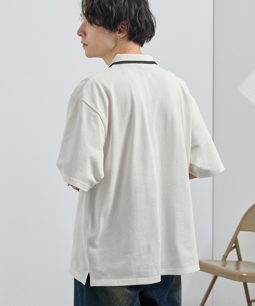 KANGOL（カンゴール） ポロシャツ 別注 ロゴワンポイント刺繍ライン