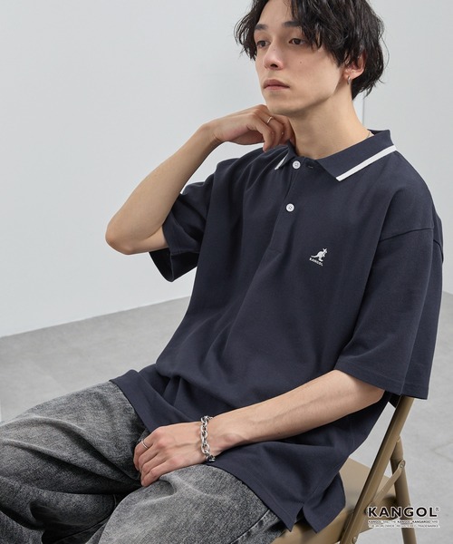 KANGOL（カンゴール） ポロシャツ 半袖 別注 ロゴワンポイント刺繍