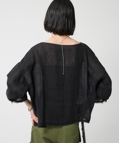 BABYLONE ニット セーター メッシュボートネックプルオーバー