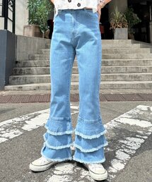 ジーンズ デニム デニムパンツ 「HELLO.SANFRANCISCO」裾フリルフレアデニム レディース｜ZOZOTOWN Yahoo!店