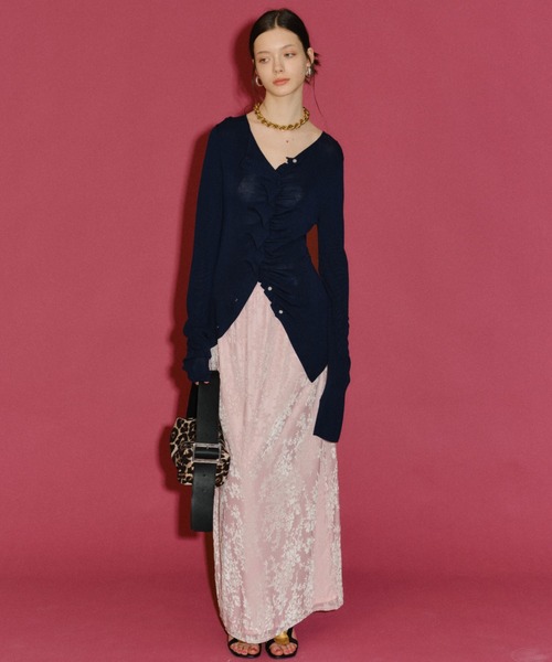 カーディガン Everyday slim fit frills cardigan/エブリデイスリム