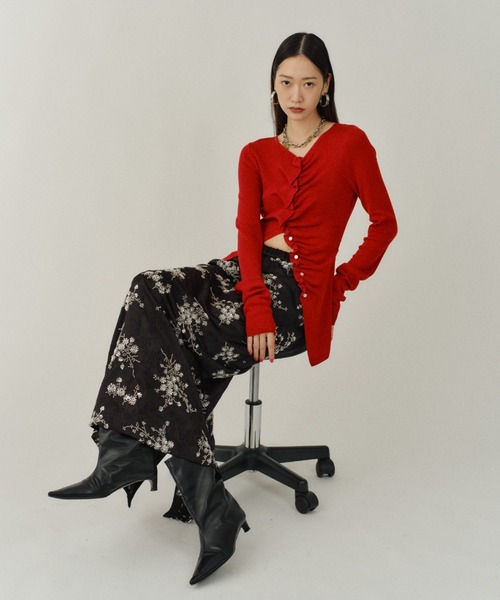 カーディガン Everyday slim fit frills cardigan/エブリデイスリム