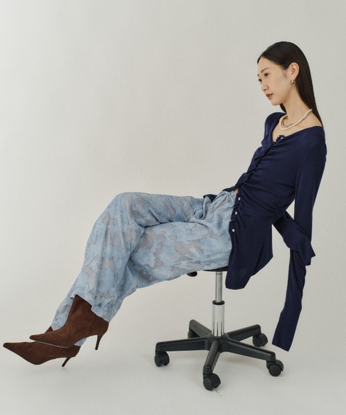 カーディガン Everyday slim fit frills cardigan/エブリデイスリム