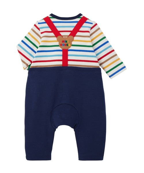ベビー服 ロンパース プッチーうさこボーダーカバーオールの画像