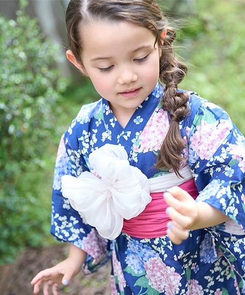 petit main 浴衣 紫陽花浴衣 キッズ 子供 女の子 : ZOZOTOWN