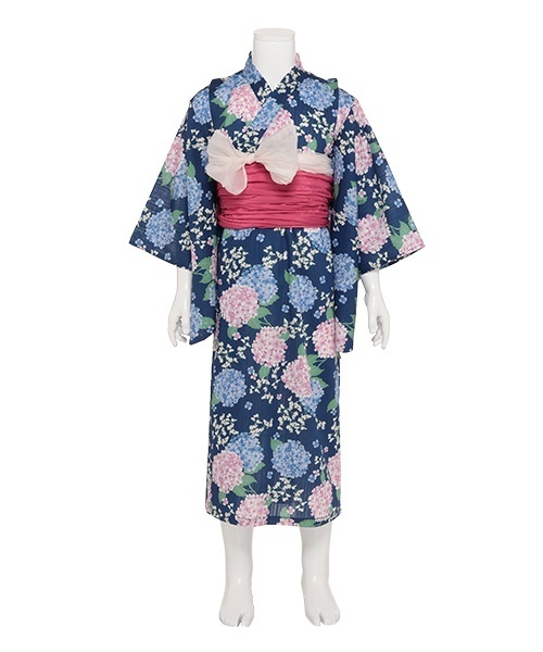 petit main 新品　紫陽花柄浴衣　130 セール】【リンク】紫陽花柄浴衣(キッズ)（浴衣）｜petit main