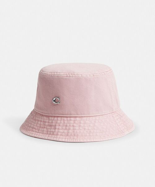 COACH 帽子 ハット キルテッド デニム バケット レディース