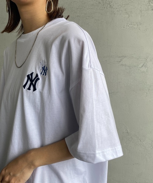 「MLB」 半袖Tシャツ L ホワイト レディース