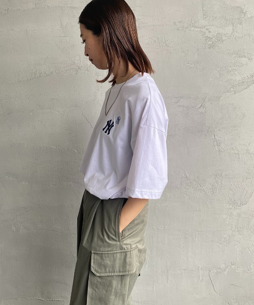「MLB」 半袖Tシャツ L ホワイト レディース
