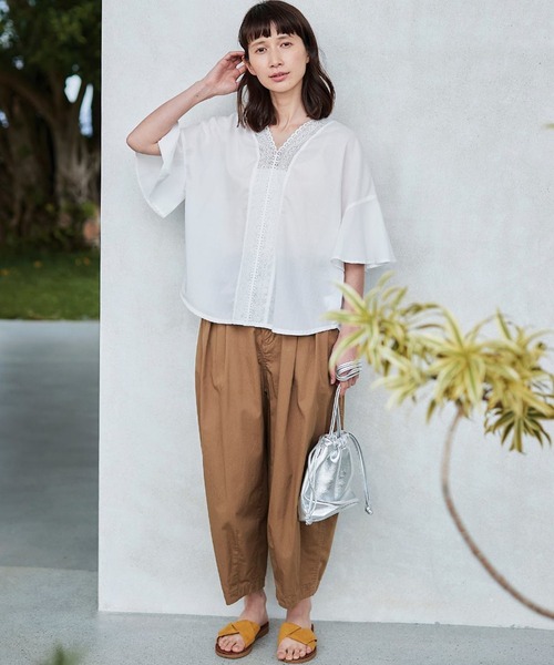 Sunny clouds 「Sunny clouds」 7分袖ブラウス X-LARGE ホワイト