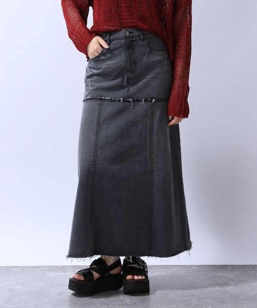 JEANASIS 「JEANASIS」 デニムロングスカート SMALL ブラック