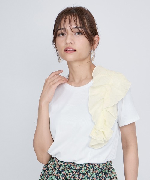 tシャツ デザインフリルTシャツ「手洗い可能」 レディース
