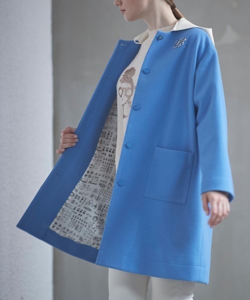 ピッコーネウール100コート STUDIO PICONE（スタジオピッコーネ） ノーカラーコート コート ウール